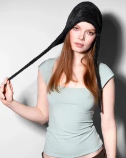 Best Kangol Faux Fur Knit Bonnet Black