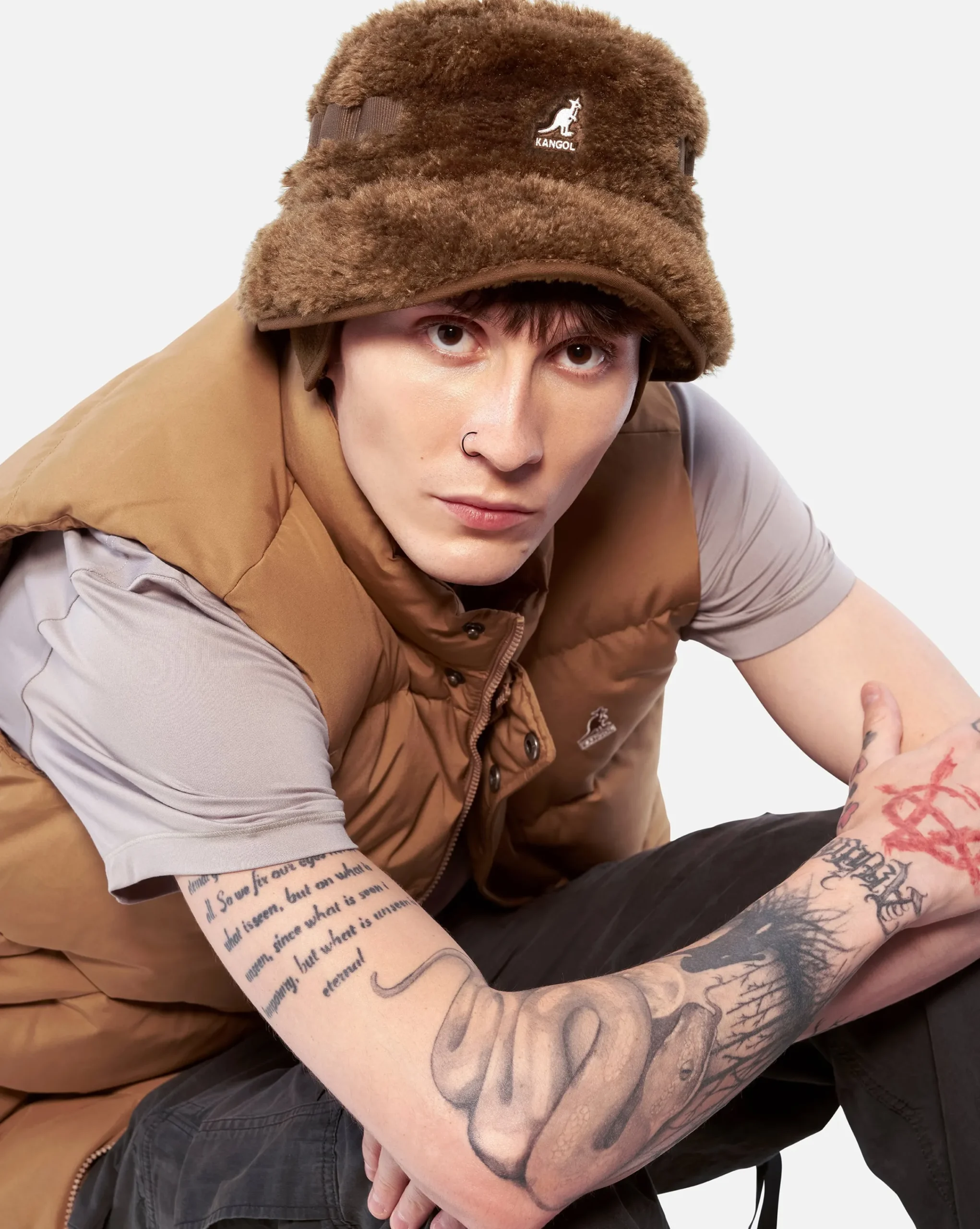 Clearance Kangol Faux Shearling Utility Bucket
