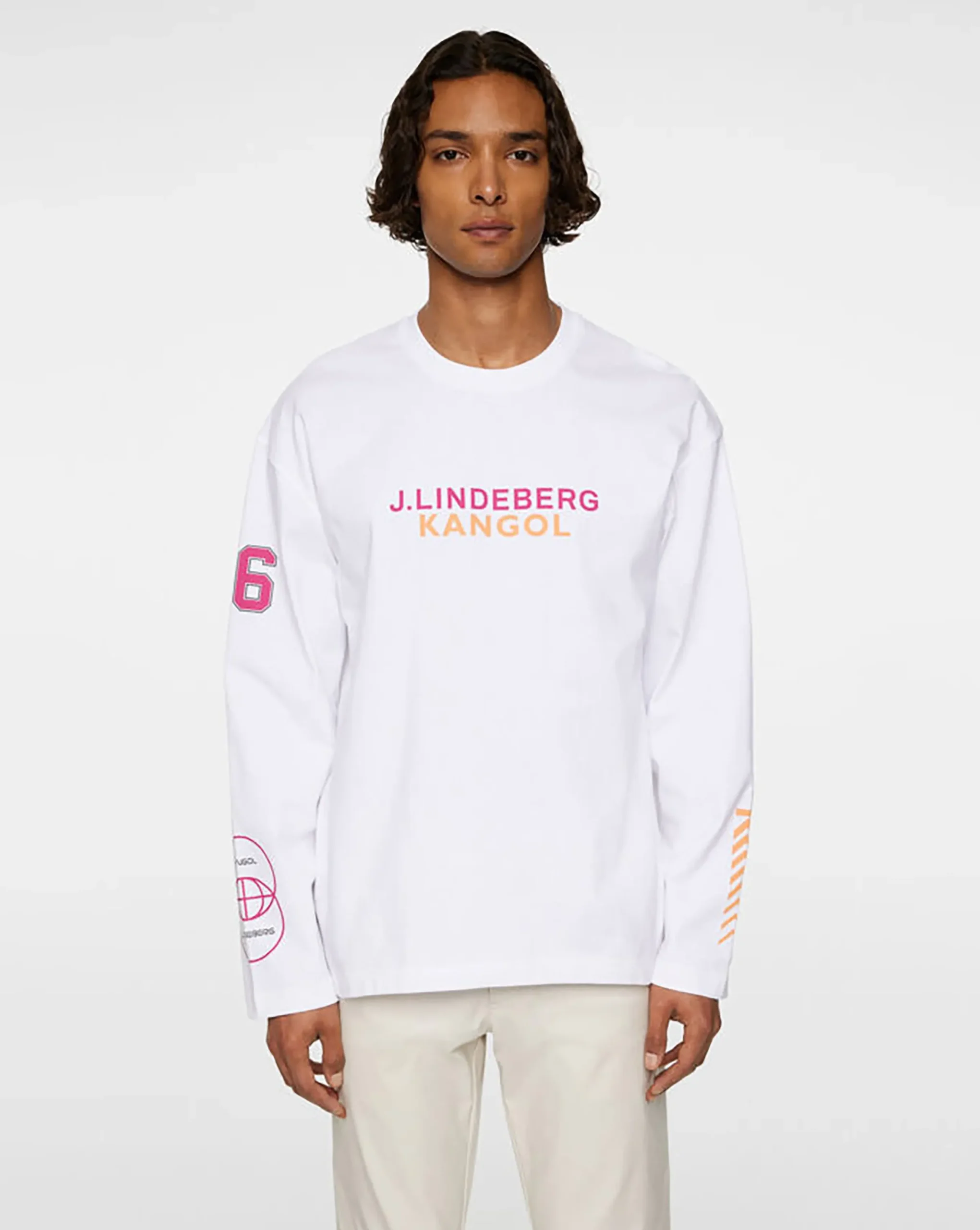 Clearance Kangol x J.Lindeberg Davie Long Sleeve T-shirt White