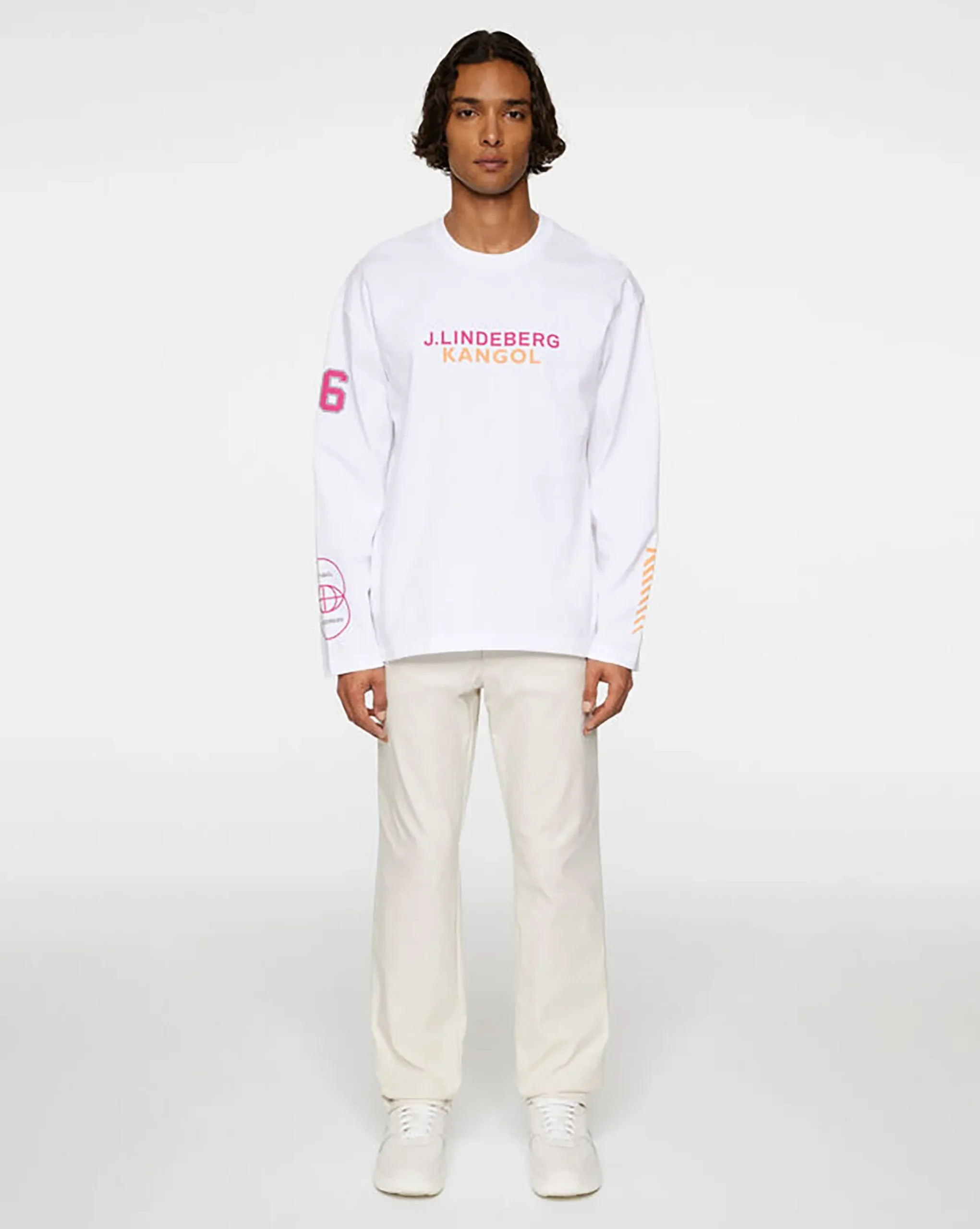Clearance Kangol x J.Lindeberg Davie Long Sleeve T-shirt White
