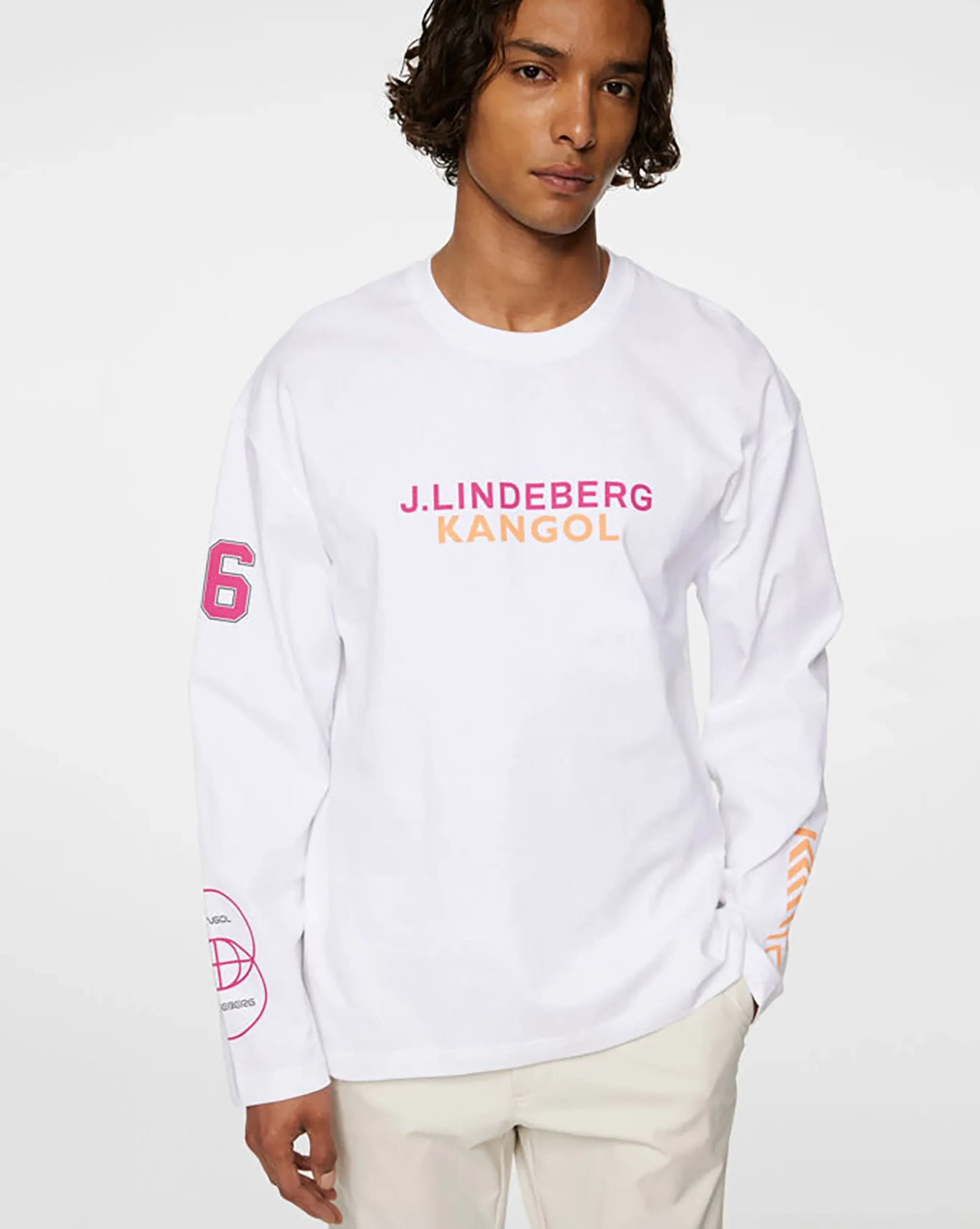 Clearance Kangol x J.Lindeberg Davie Long Sleeve T-shirt White
