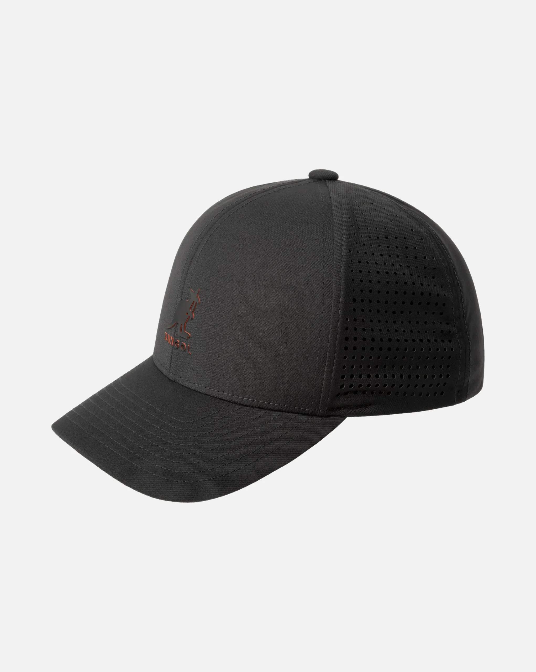 Clearance Kangol Logo Edge Vented Baseball Black Melange